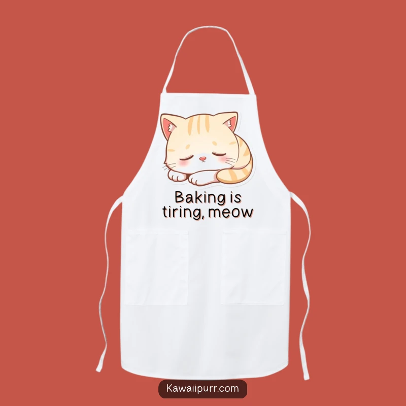 Funny Sleeping Cat Chef Apron: Peaceful Feline Kitchen Gift