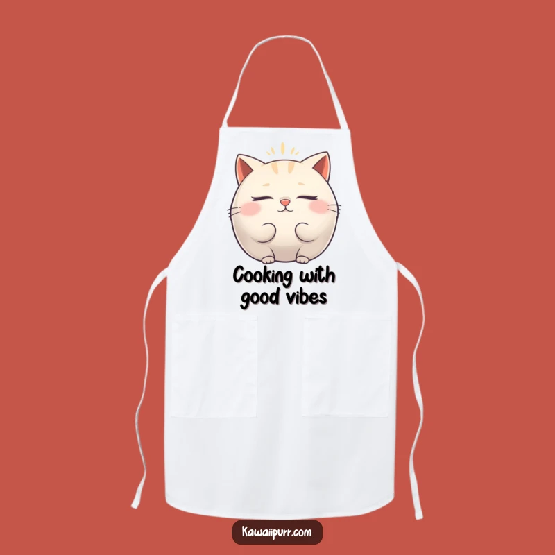 Funny Fat Cat Zen Apron - Kitchen Calm & Relaxing Humor