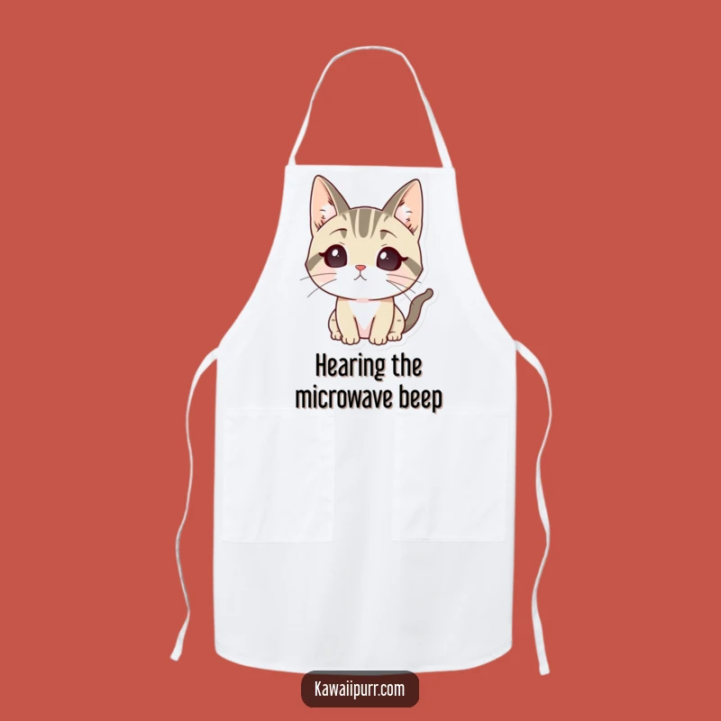 Funny Listening Cat Chef Apron: Attentive Feline Kitchen Gift