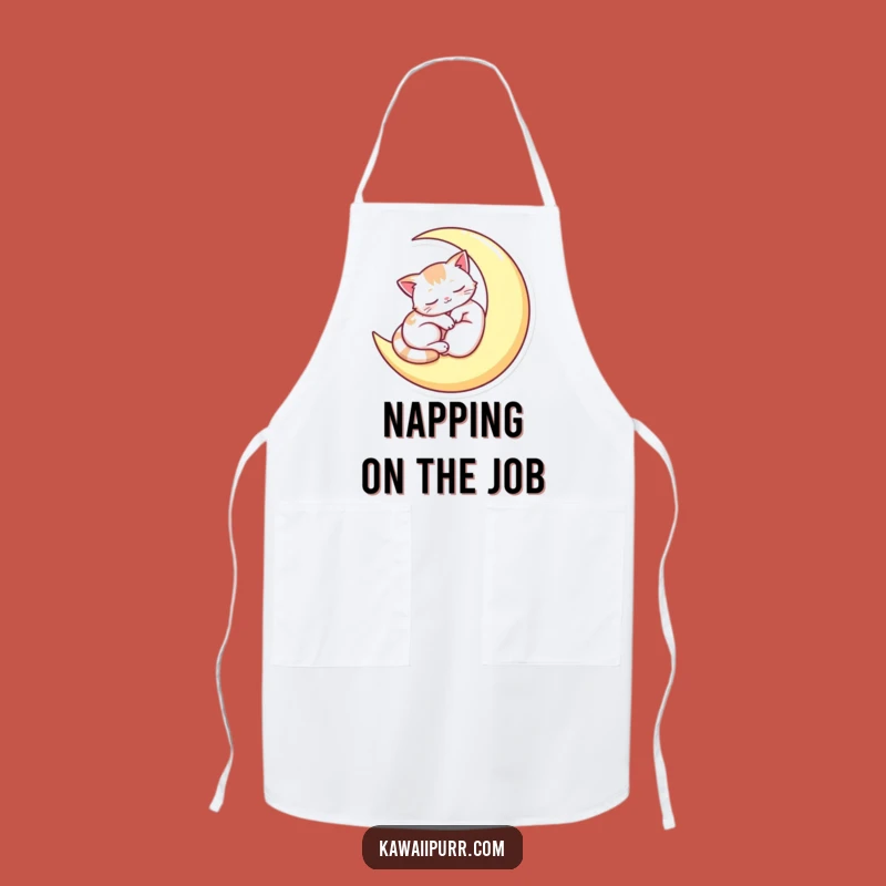 Funny Sleepy Moon Cat Apron - Cook with Calm and Purr-fection!