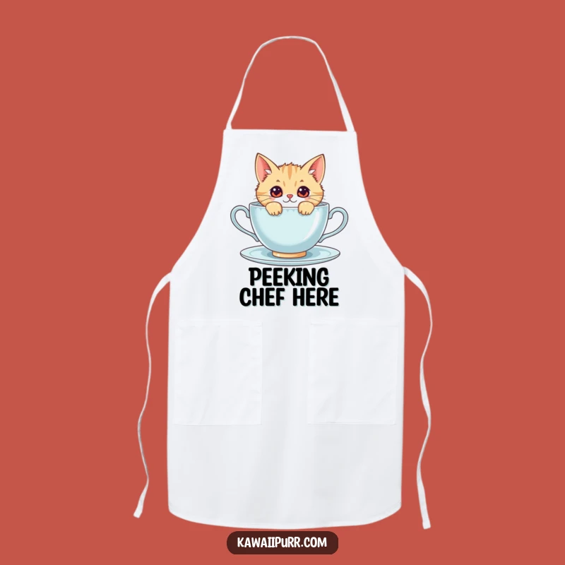 Funny Kawaii Cat Apron: Cute & Curious Cook's Companion Gift