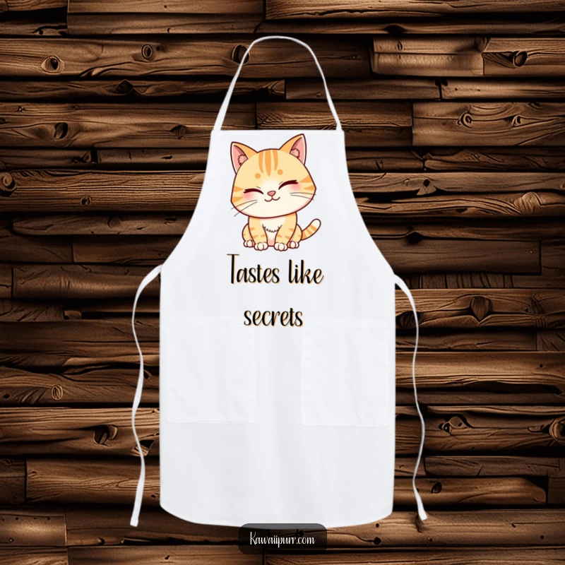 Funny Apron showcasing a cat character winking with a mischievous grin, bringing playful and humorous vibes to the kitchen.