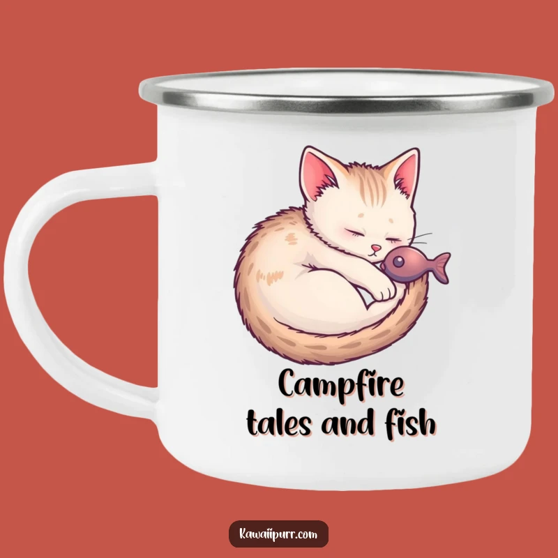 Funny Kitten Fish Dream Camping Mug: Durable and Whimsical Outdoor Gear for Cat Lovers