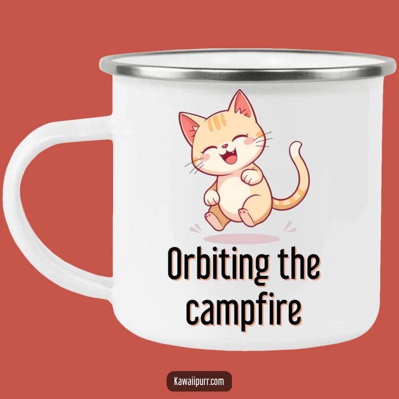 Funny Dizzy Cat Tail Chase Camping Mug: Adventure with Fun, Perfect Funny Gift
