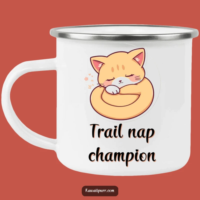 Funny Sleepy Cat Camping Mug: Enjoy Hot Drinks with a Purr-fectly Relaxed Companion