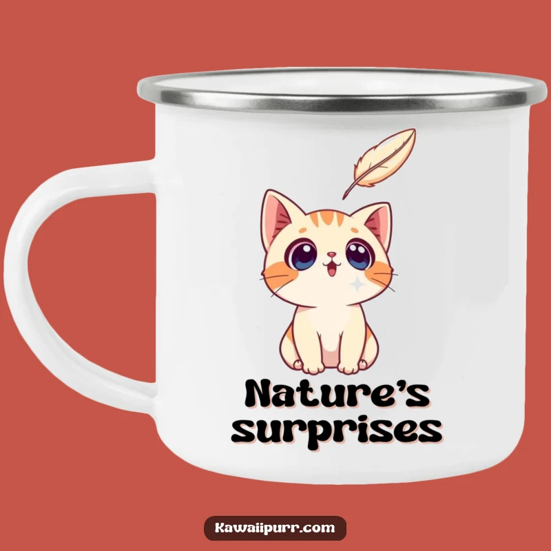 Funny Surprised Cat Camping Mug: Feline Adventures, Terrific Gift!