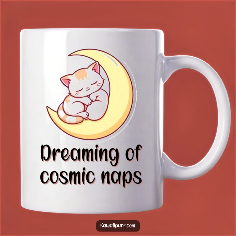 Funny Sleepy Moon Cat Mug - Dreamy Comfort for Your Morning Brew!