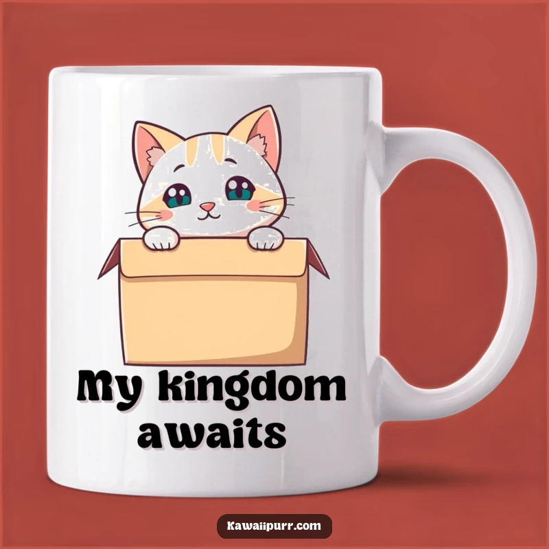 Funny Cat Box Peering Mug: Curious Feline Humor for a Playful, Funny Gift