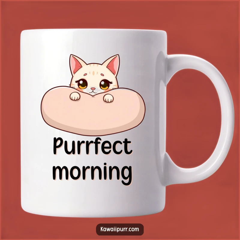 Funny Cat Cushion Mug: Innocent Peek, Guilty Charm, Perfect Gift for Cat Lovers