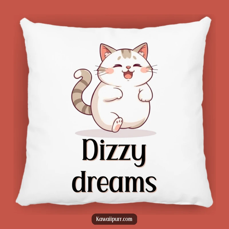Cozy Funny Cat Tail Pillow, Dizzy Feline Cushion, Adorable Funny Gift