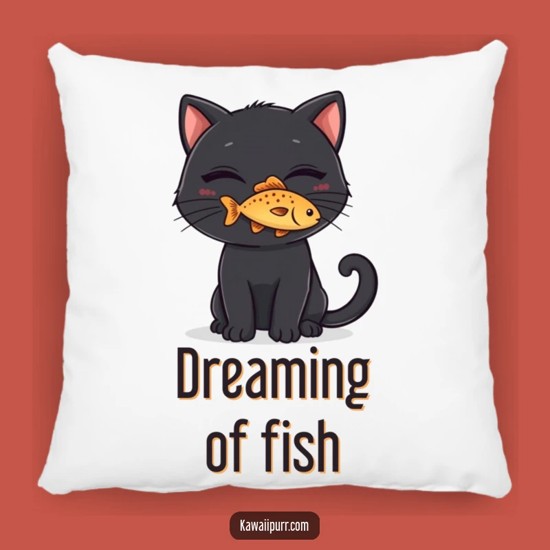 Cozy Funny Black Cat Fish Pillow, Mischievous Feline Cushion, Adorable Funny Gift