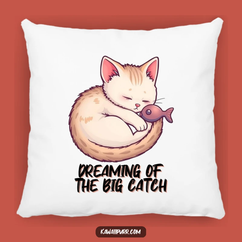 Funny Kitten Fish Dream Pillow: Cozy Cushion for Cat Lovers' Sweetest Slumbers