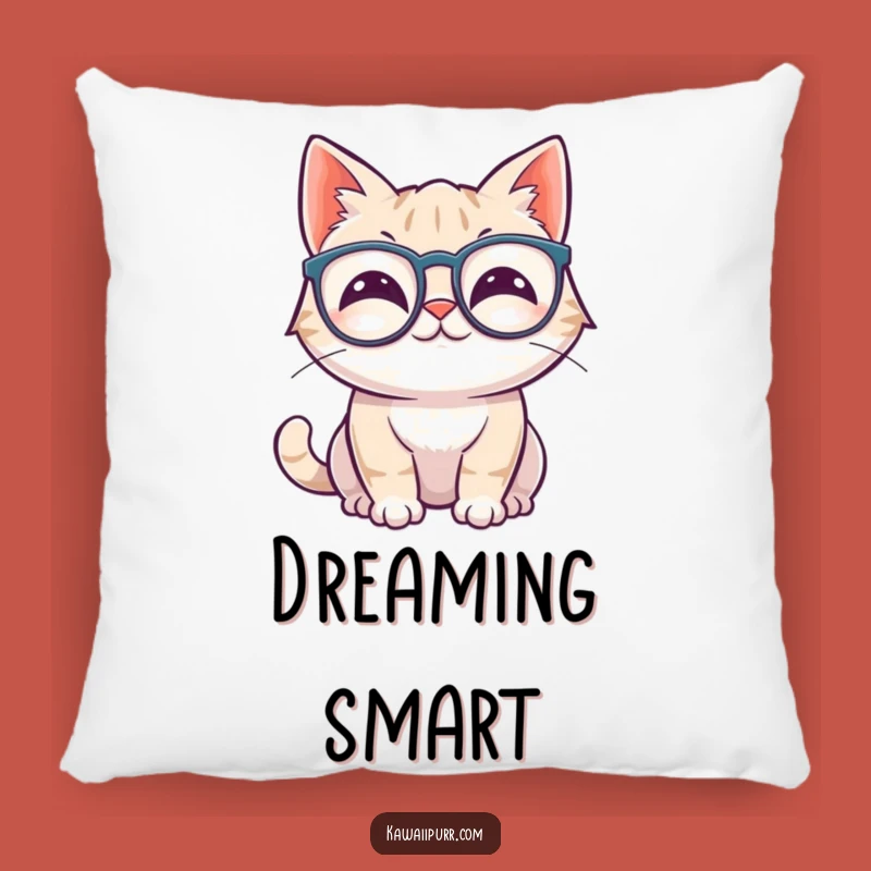 Funny Kawaii Cat Glasses Pillow: Cozy Wiggling Ears Feline Comfort Gift