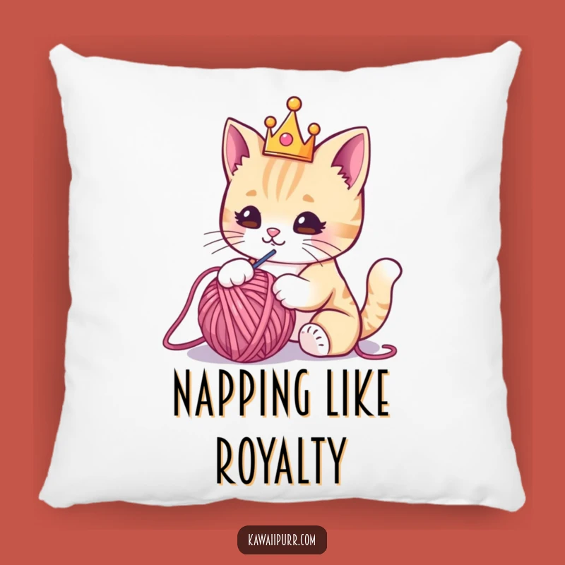 Funny Kawaii Crown Cat Pillow: Cozy Comfort with a Royal Touch