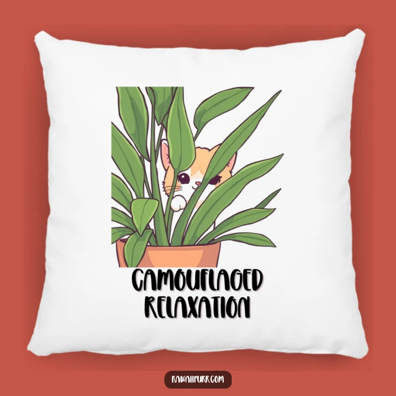 Funny Peek-a-Boo Cat Pillow: Soft Houseplant Hider Accent, Cute Funny Gift