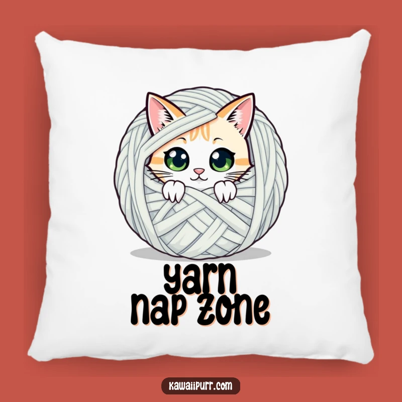 Cozy Funny Peeking Cat Yarn Pillow: Rest with Mystery
