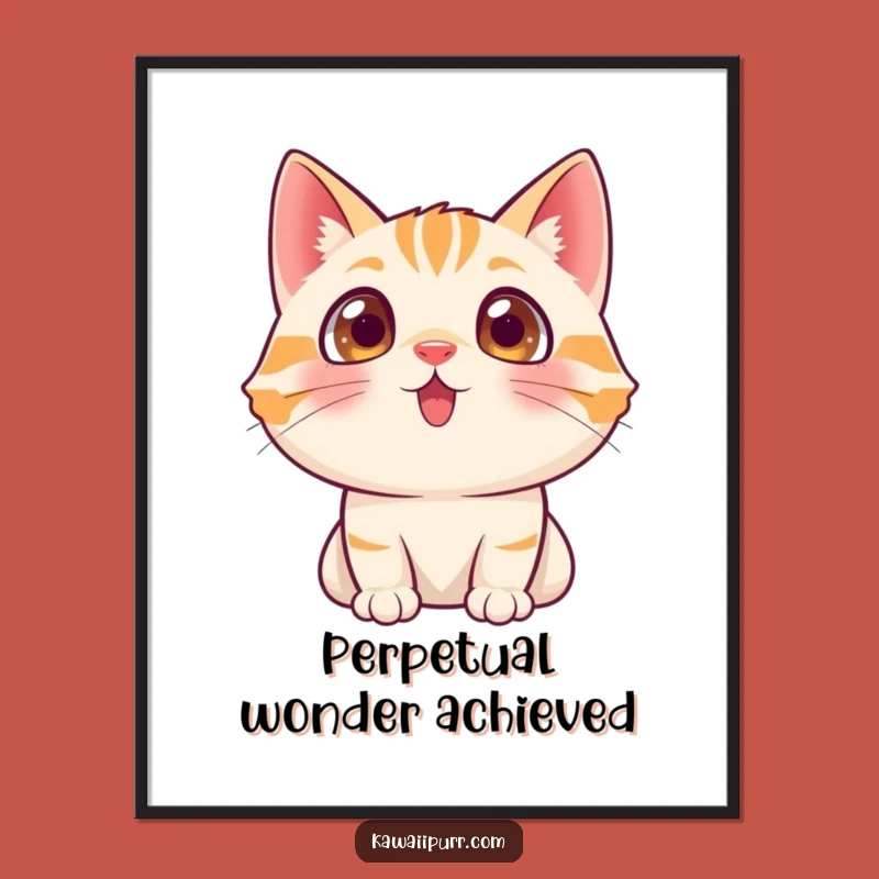Funny Cat Excited Eyes Digital Art: Printable Decor, Instant Gift of Wonder