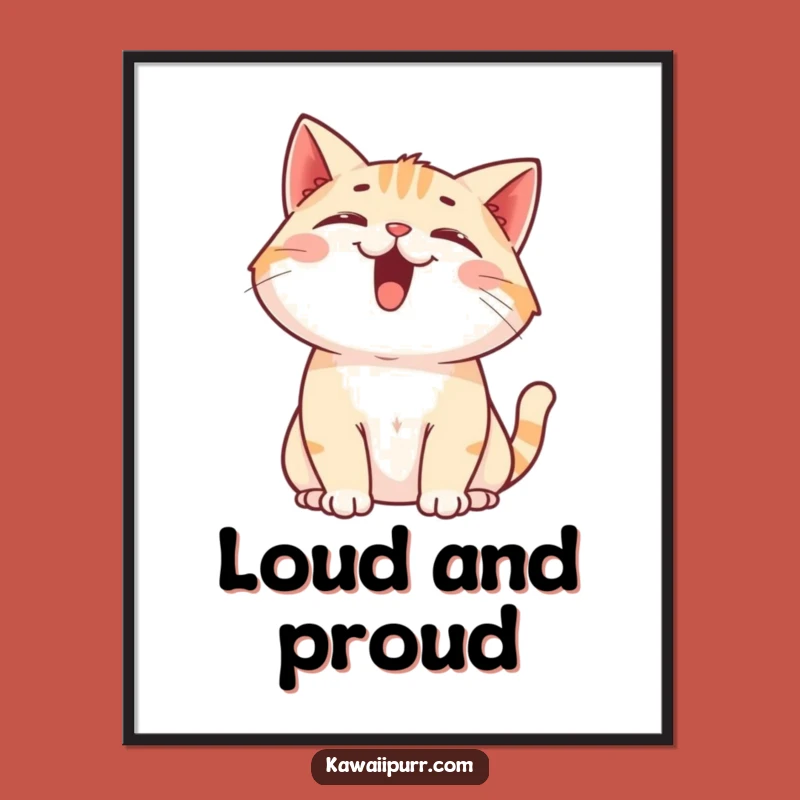 Funny Cat Meowing Upwards Digital Art: Decorate with Joyful Sounds and Hilarious Charm!