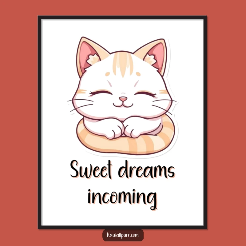 Funny Cat Napping Digital Print: Serene Feline Art for Instant Calm, Hilarious Decor