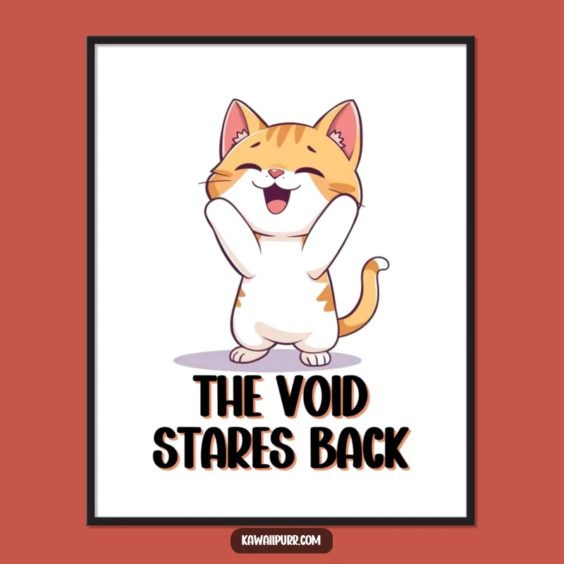 Funny Cat Pouncing Shadow Digital Art: Bring Playful Excitement and Humor to Your Walls!