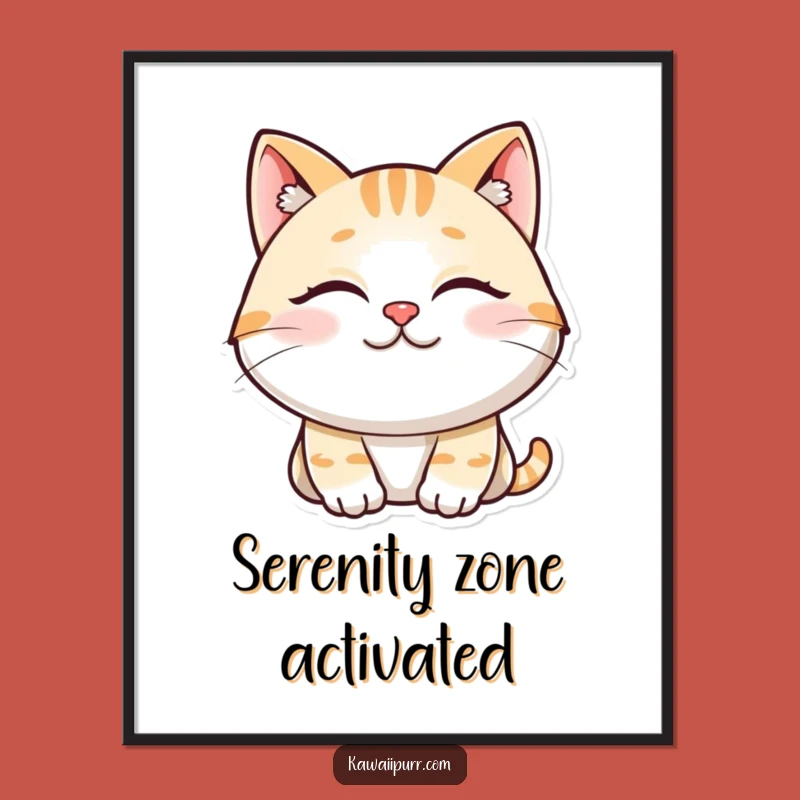 Funny Content Cat Digital Art Print: Bring Peace Home