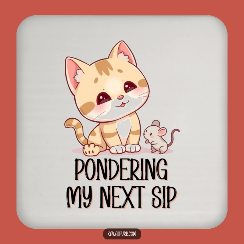 Funny Curious Cat Head Tilt Coaster: Protect Surfaces with Whimsy, Ideal Funny Gift