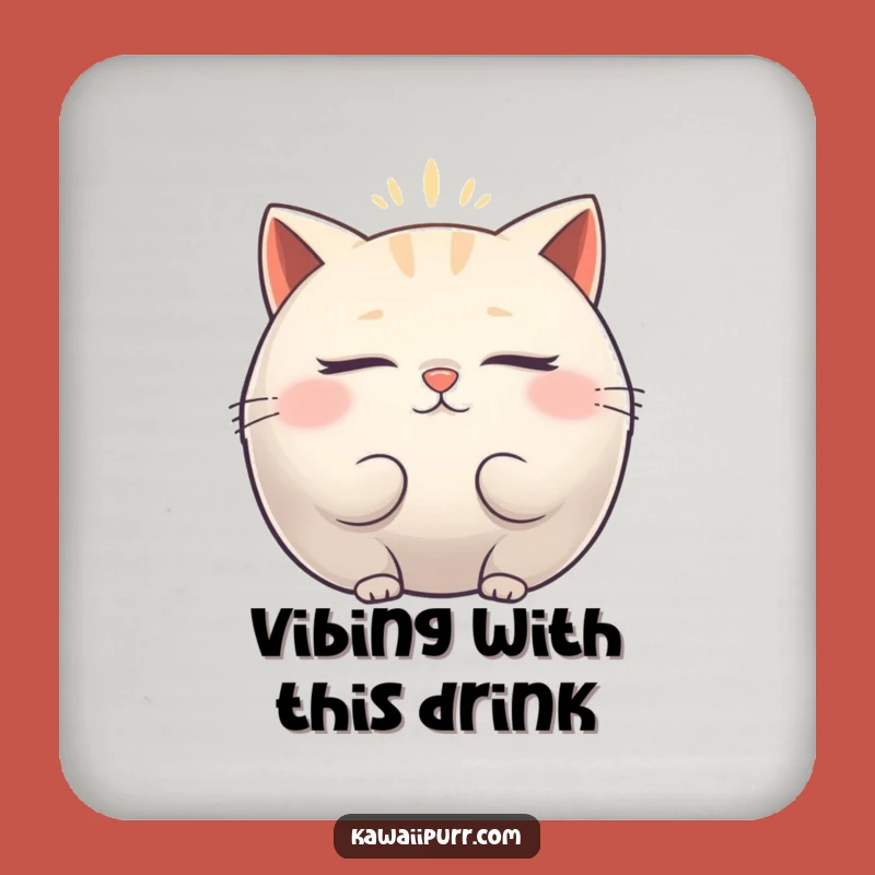 Funny Fat Cat Zen Coaster - Protect Surfaces With Calm Humor