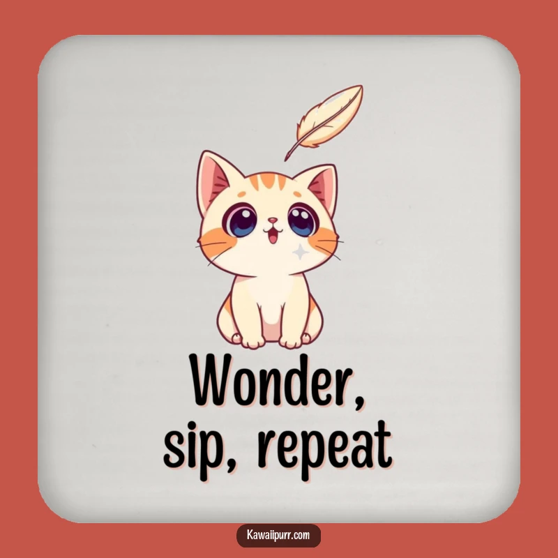 Funny Surprised Cat Coaster: Protect Surfaces, Cute Funny Gift!