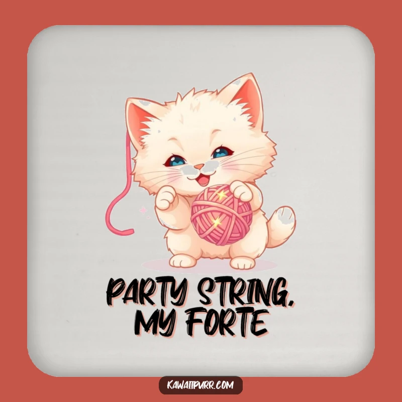 Funny Kitten Yarn Ball Coaster - Protect Surfaces With Playful Charm
