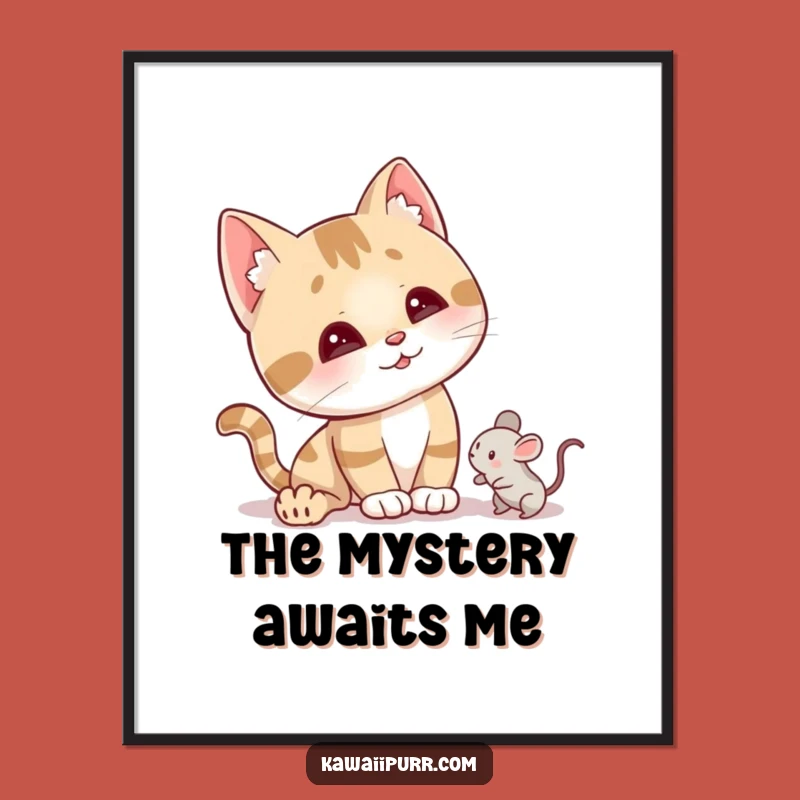 Funny Curious Cat Head Tilt Poster: Adorable Wall Decor, Perfect Funny Gift Idea