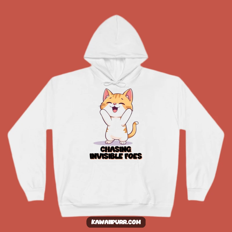 Funny Cat Pouncing Shadow Hoodie: Cozy Up with This Hilarious and Playful Gift!