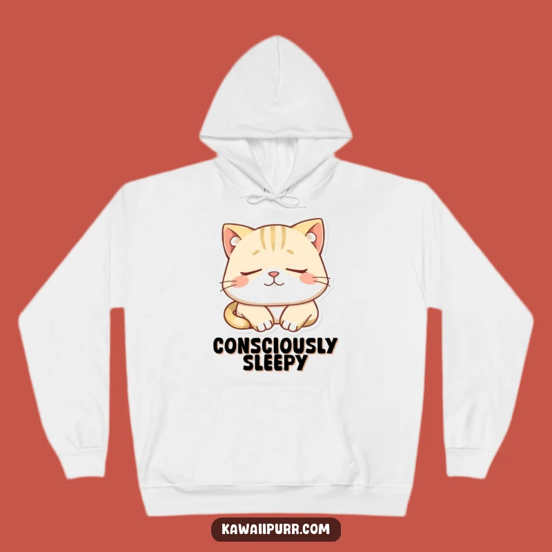 Funny Sleepy Cat Hoodie: Cozy Feline Comfort Gift for Nappers!