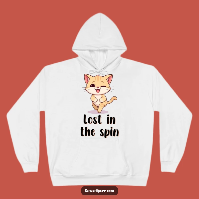 Funny Dizzy Cat Tail Chase Hoodie: Cozy Feline Antics Gift!