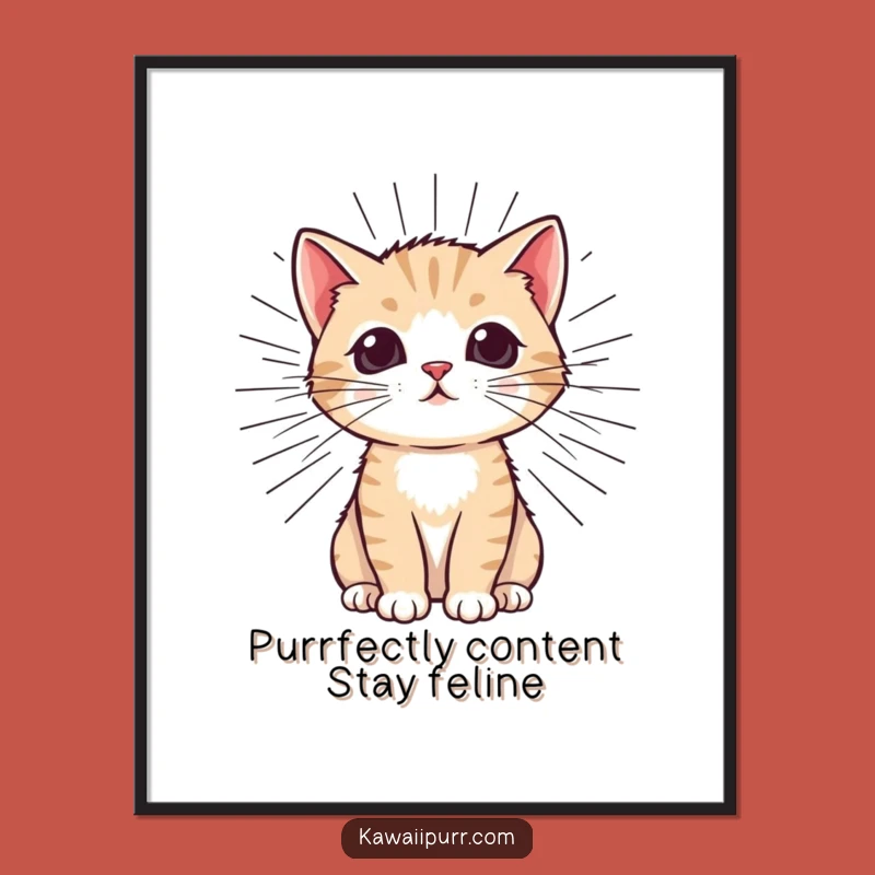 Free Printable Wall Art: Hilarious Purring Kitten, Funny Downloadable Decor for Cat Enthusiasts
