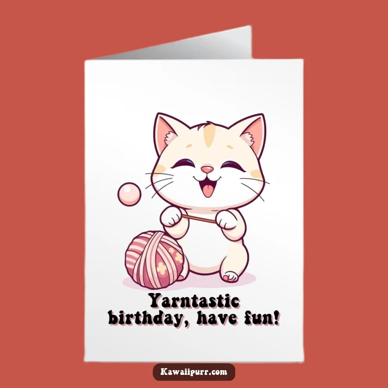 Free Printable Birthday Card: Joyful Cat Play, Hilarious Downloadable Greeting