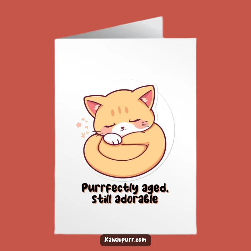 Free Printable Sleepy Cat Birthday Card: Funny Nap Lover Downloadable Gift