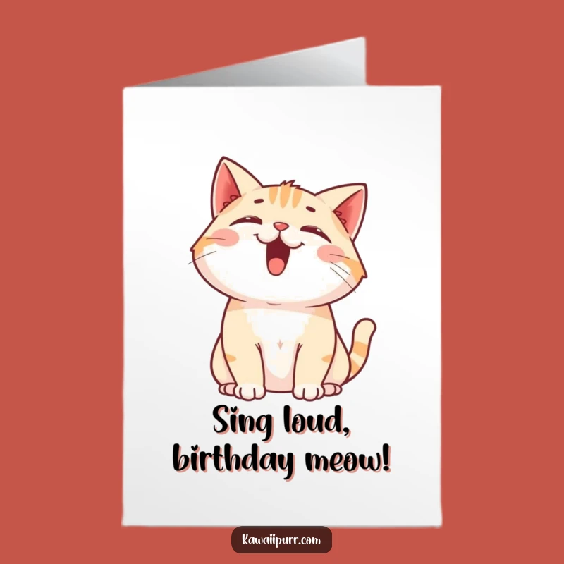 Free Printable Funny Cat Meow Birthday Card: Joyful Downloadable Gift for Cat Lovers