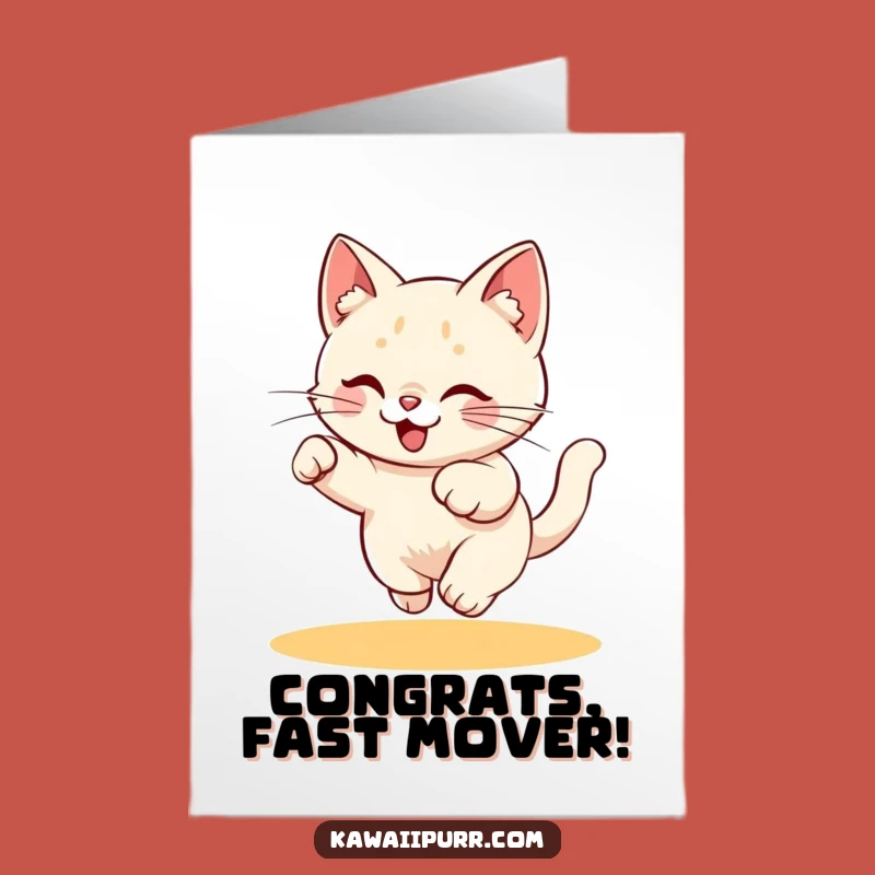 Free Printable Congrats Card: Kitty Laser Chase - Funny Downloadable Exciting Gift