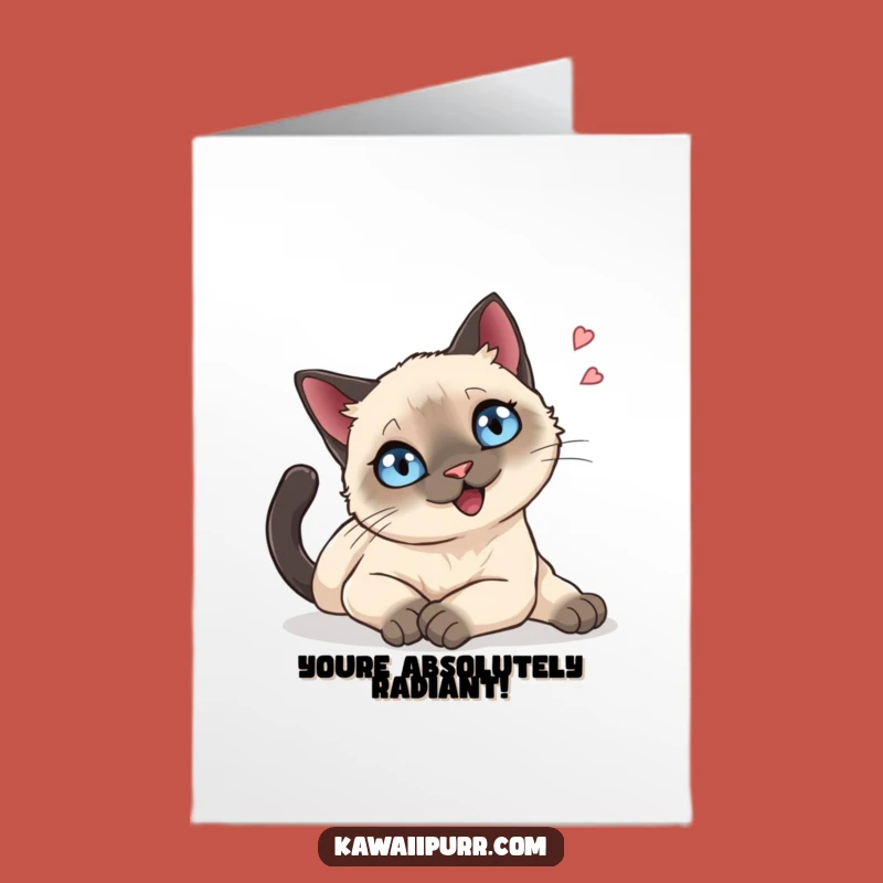 Free Printable Congrats Card: Siamese Cat Relaxation, Funny Downloadable Greeting for Achievement