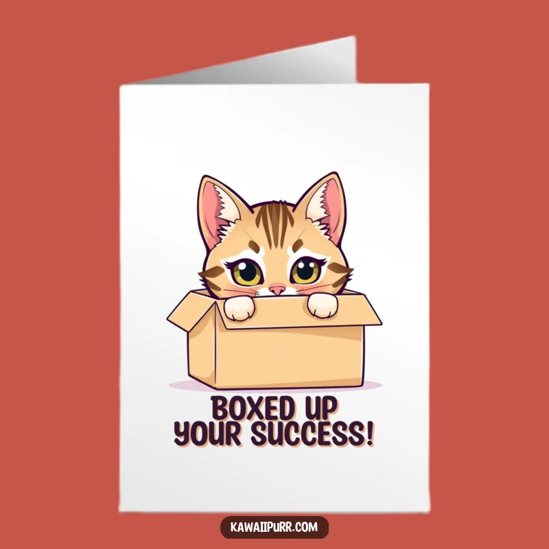 Free Printable Congratulations Card: Cat in Box - Funny Downloadable!