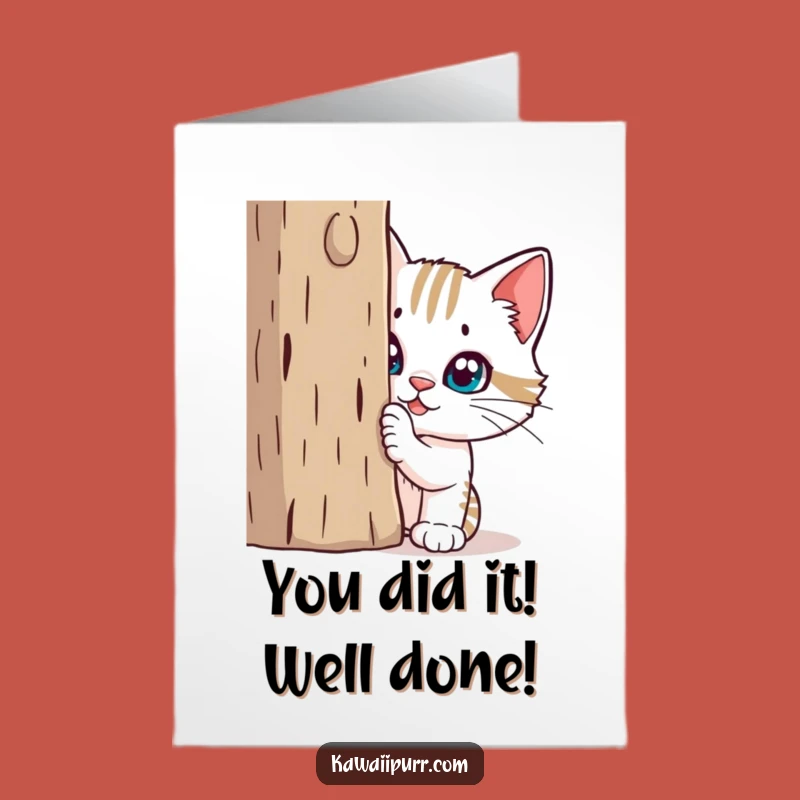Free Printable Congratulations Card: Funny Mischievous Cat Surprise, Downloadable Gift!