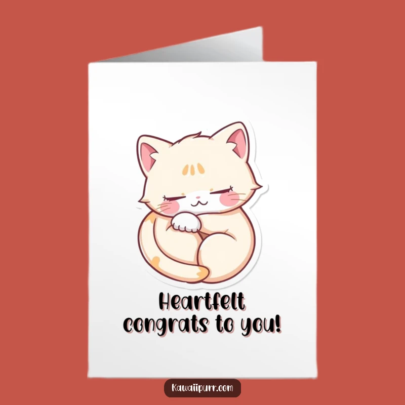Free Printable Congratulations Purring Cat Card - Funny Downloadable Gift