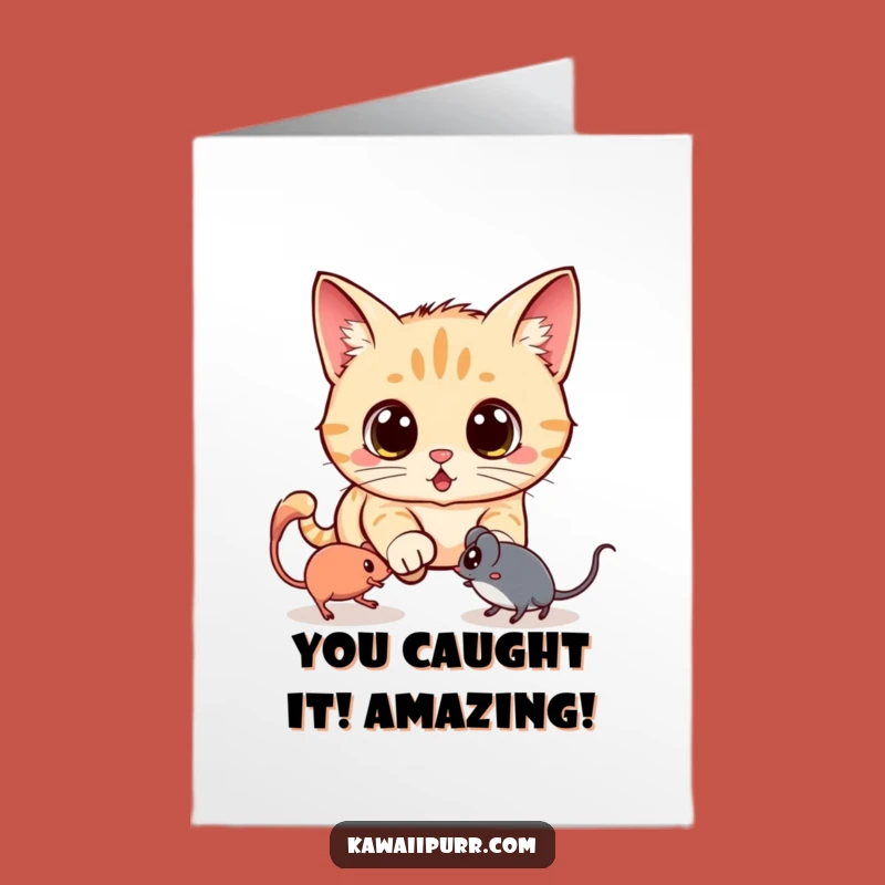 Free Printable Shocked Kawaii Cat Congrats Card - Funny Downloadable Surprising Greeting