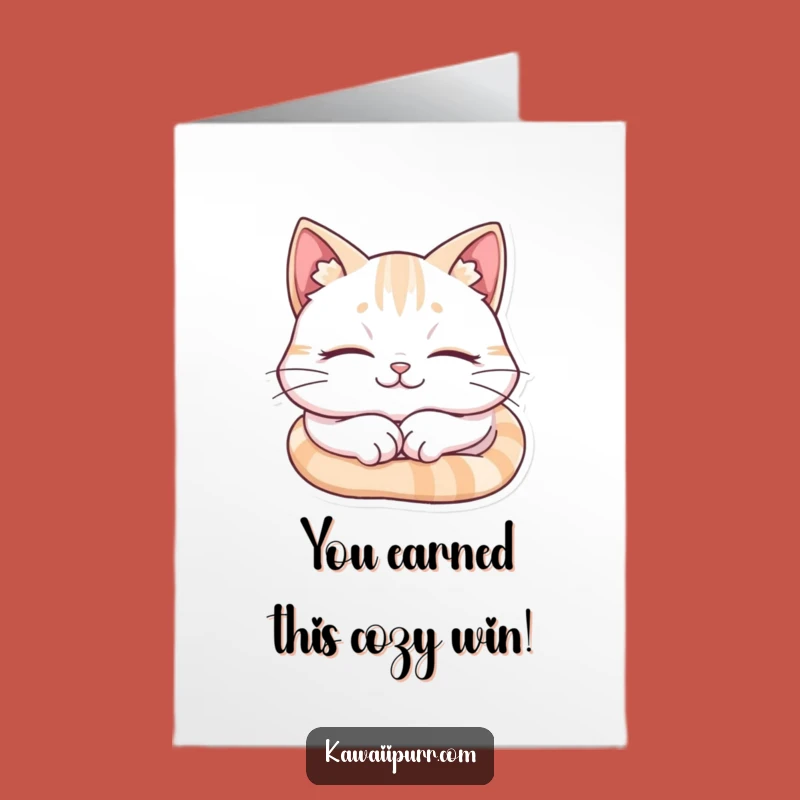 Free Printable Congrats Card: Cat Nap Celebration, Relaxing Downloadable Gift!