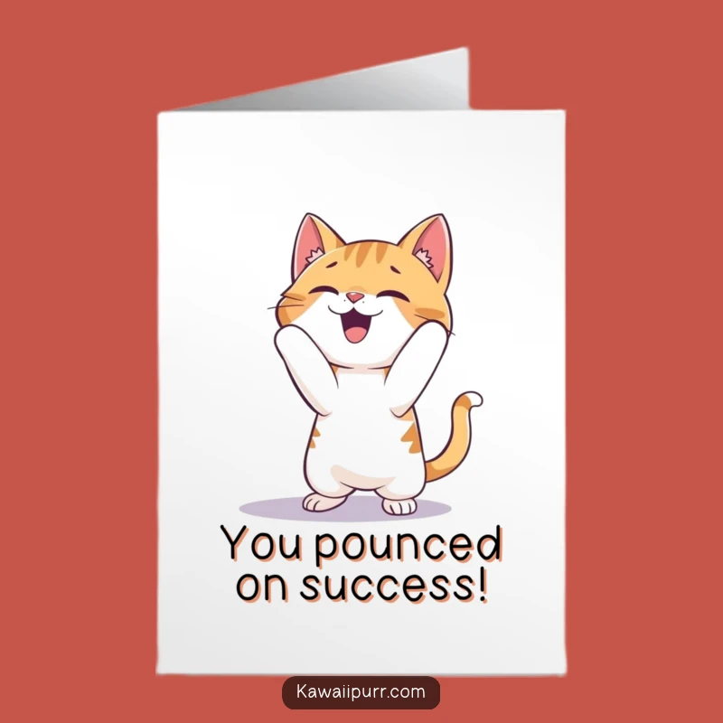 Free Printable Cat Shadow Pounce Congratulations Card: Funny Downloadable Gift for Any Occasion