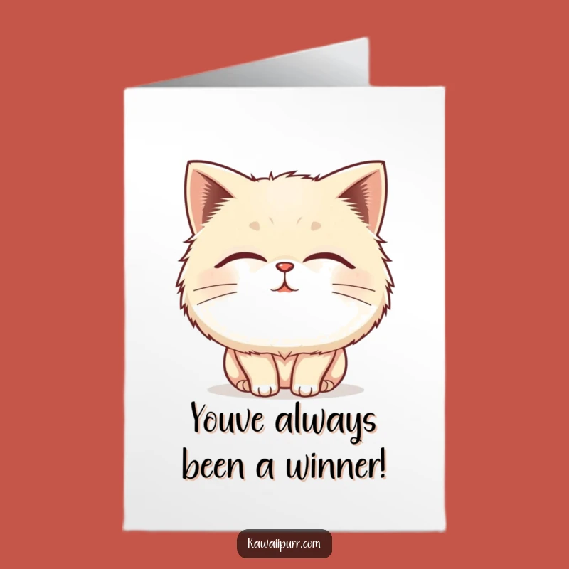 Free Printable Purring Cat Congratulations Card: Joyful Feline Downloadable Gift Idea