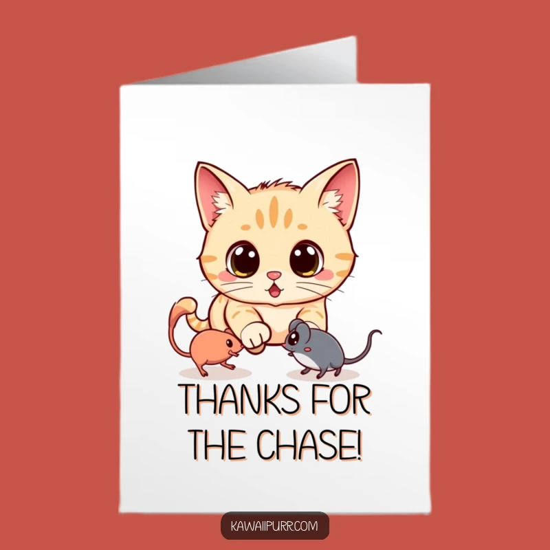 Free Printable Startled Kawaii Cat Thank You Card - Funny Downloadable Shocked Greeting
