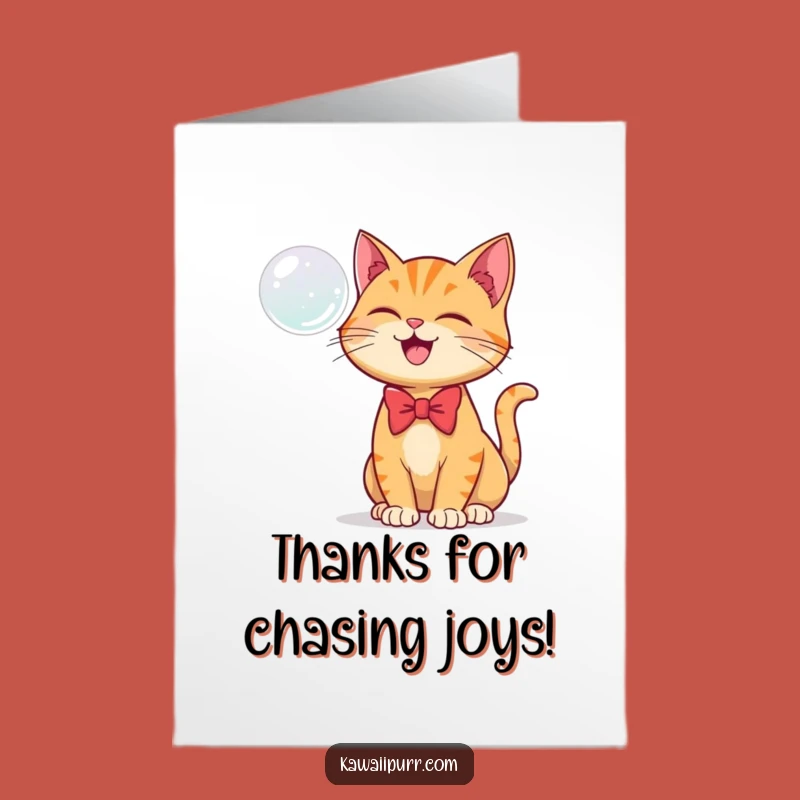 Free Printable Thank You Card: Cat & Bubble - Funny Downloadable Message!