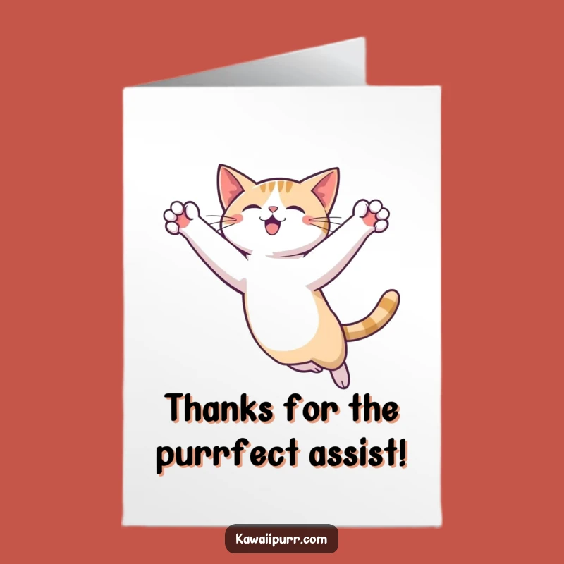 Free Printable Thank You Card: Funny Cat Leap, Appreciate Them Today