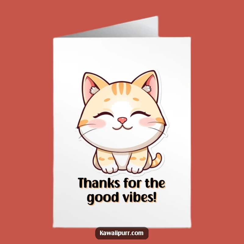 Free Printable Purring Cat Thank You Card: Funny Downloadable Gratitude Note